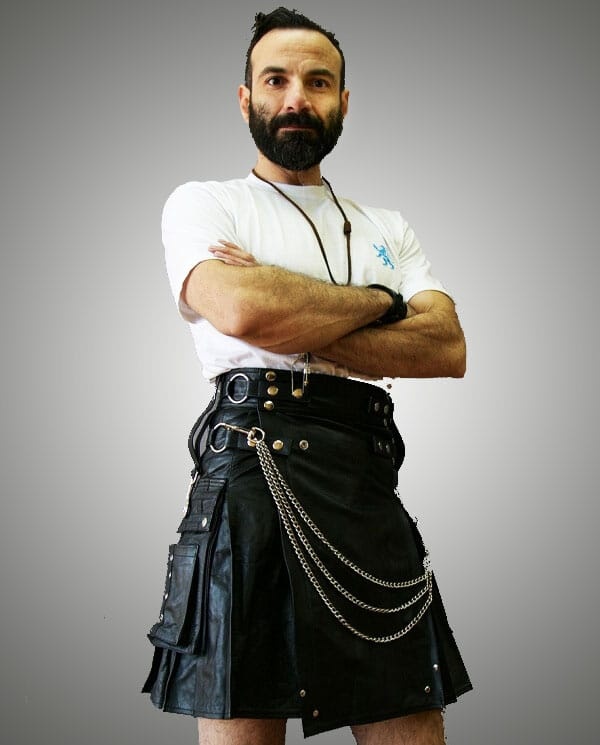 kilt en cuir pour les hommes sexy
